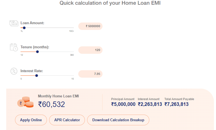 Bob 2024 emi calculator